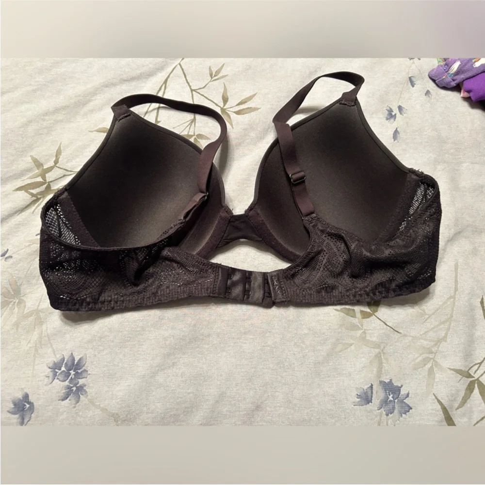 DKNY Lace Comfort Underwire Demi Bra Black Size 34B